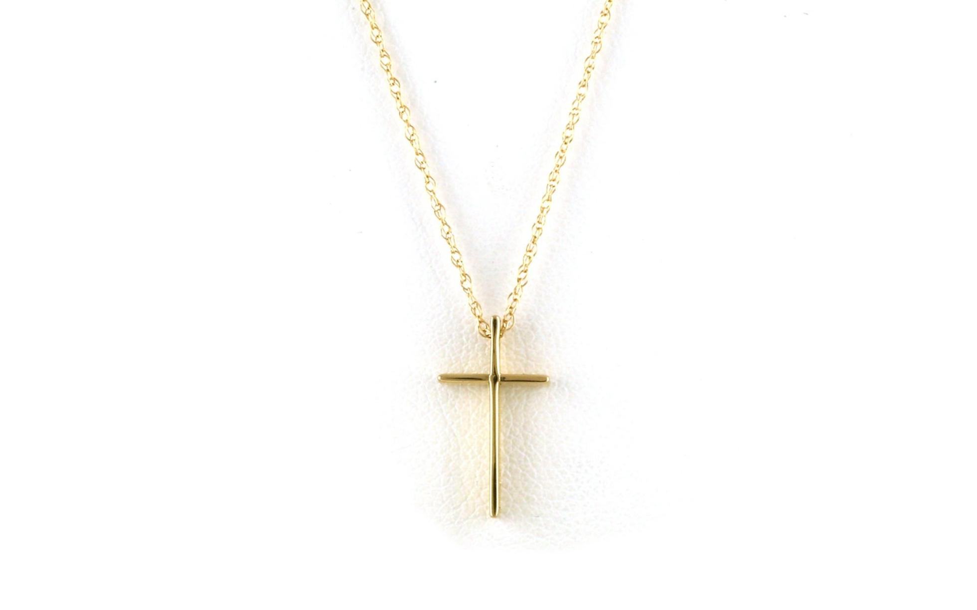 Swedged Cross Necklace in Yellow Gold