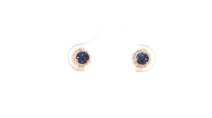 content/products/Huckleberry Sapphire Stud Earrings in 3-Prong Martini Settings in Rose Gold (0.42cts TWT)