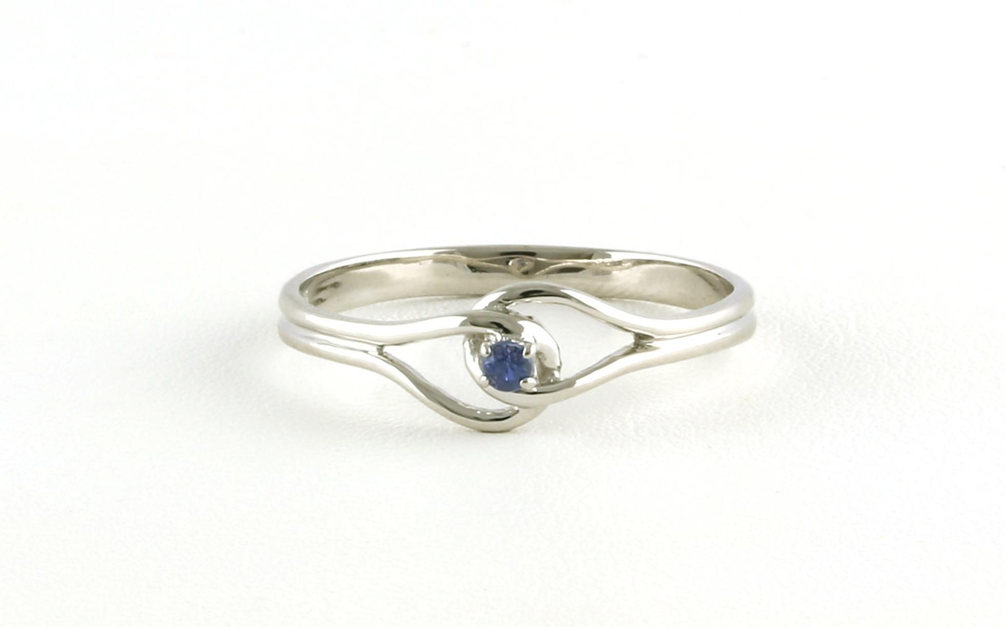 Open Swirl Montana Yogo Sapphire Ring in Sterling Silver (0.05ct)