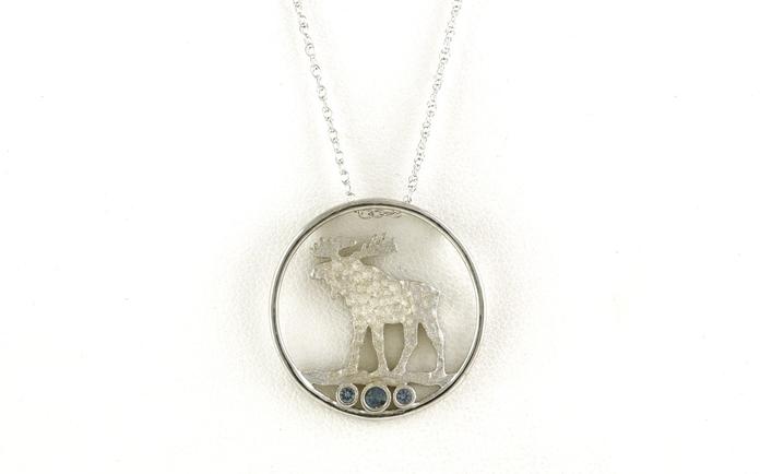 content/products/Hammered/Polished finish Moose Circle with Montana Sapphire Necklace in Sterling Silver (0.18cts TWT)