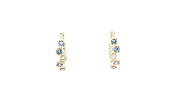 content/products/Bezel-set Scattered Montana Yogo Sapphire and Diamond Hoop Earrings in Yellow Gold (0.28cts TWT)