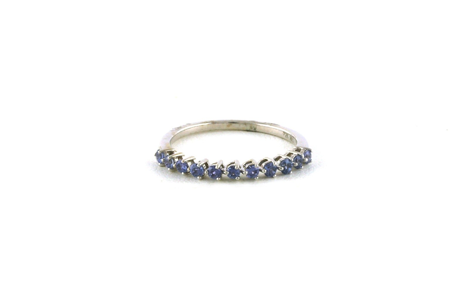 11-Stone Montana Yogo Sapphire 3-Prong Ring in White Gold (0.44cts TWT)