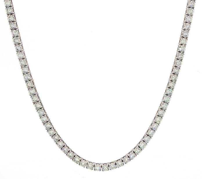 content/products/Diamond Riviera Necklace with 4 Prong Setting in White Gold (13.54cts TWT)