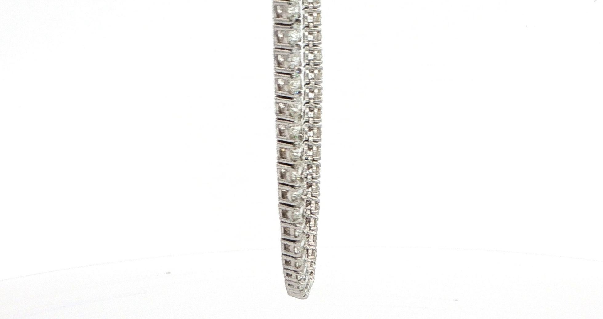 Diamond Riviera Necklace with 4 Prong Setting in White Gold (13.54cts TWT) side