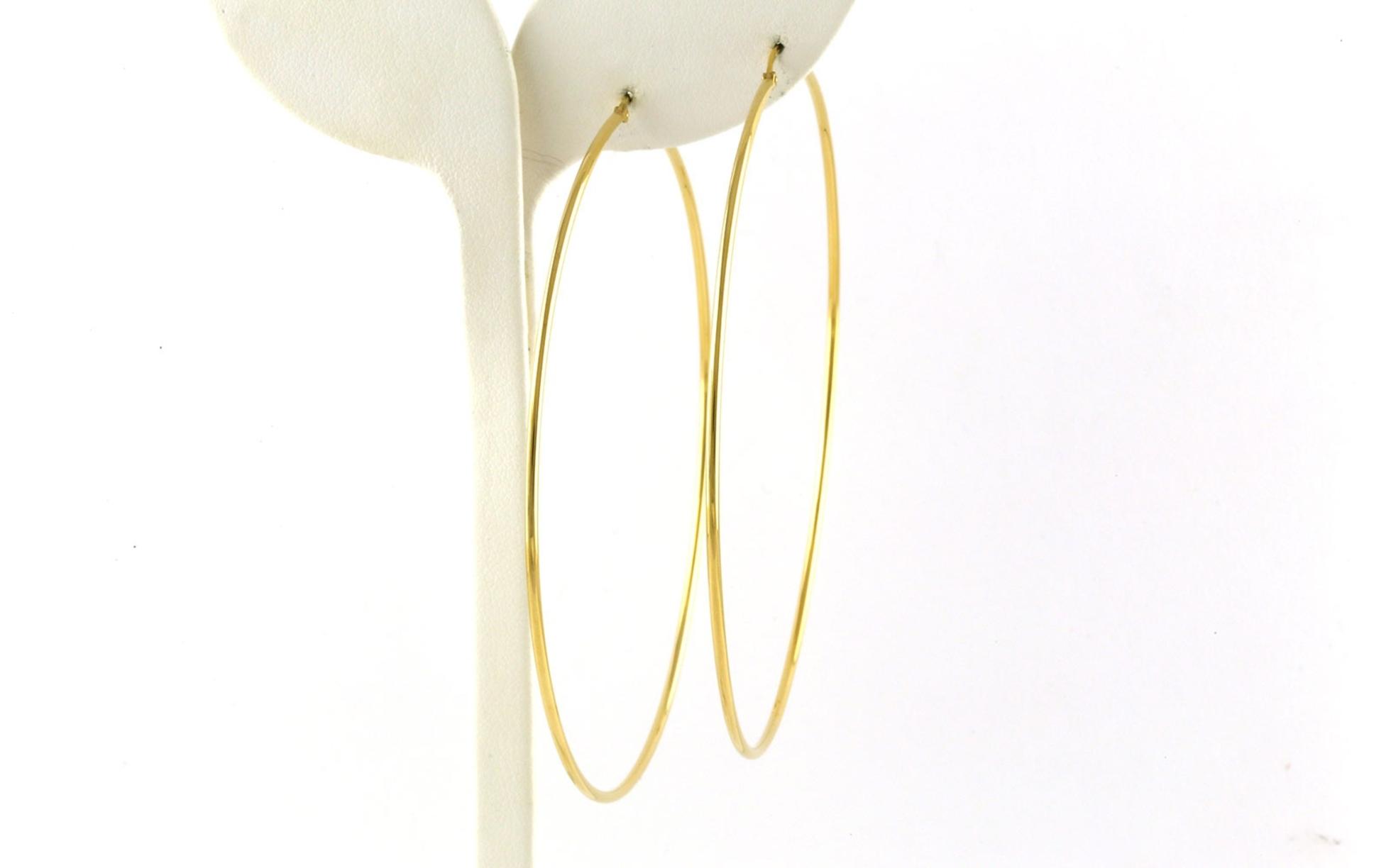 Large Hoop Earrings in Yellow Gold (1.5 x 80mm)