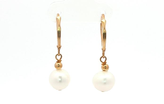 content/products/Estate Piece: Drop-style Pearl Dangle Earrings in Yellow Gold