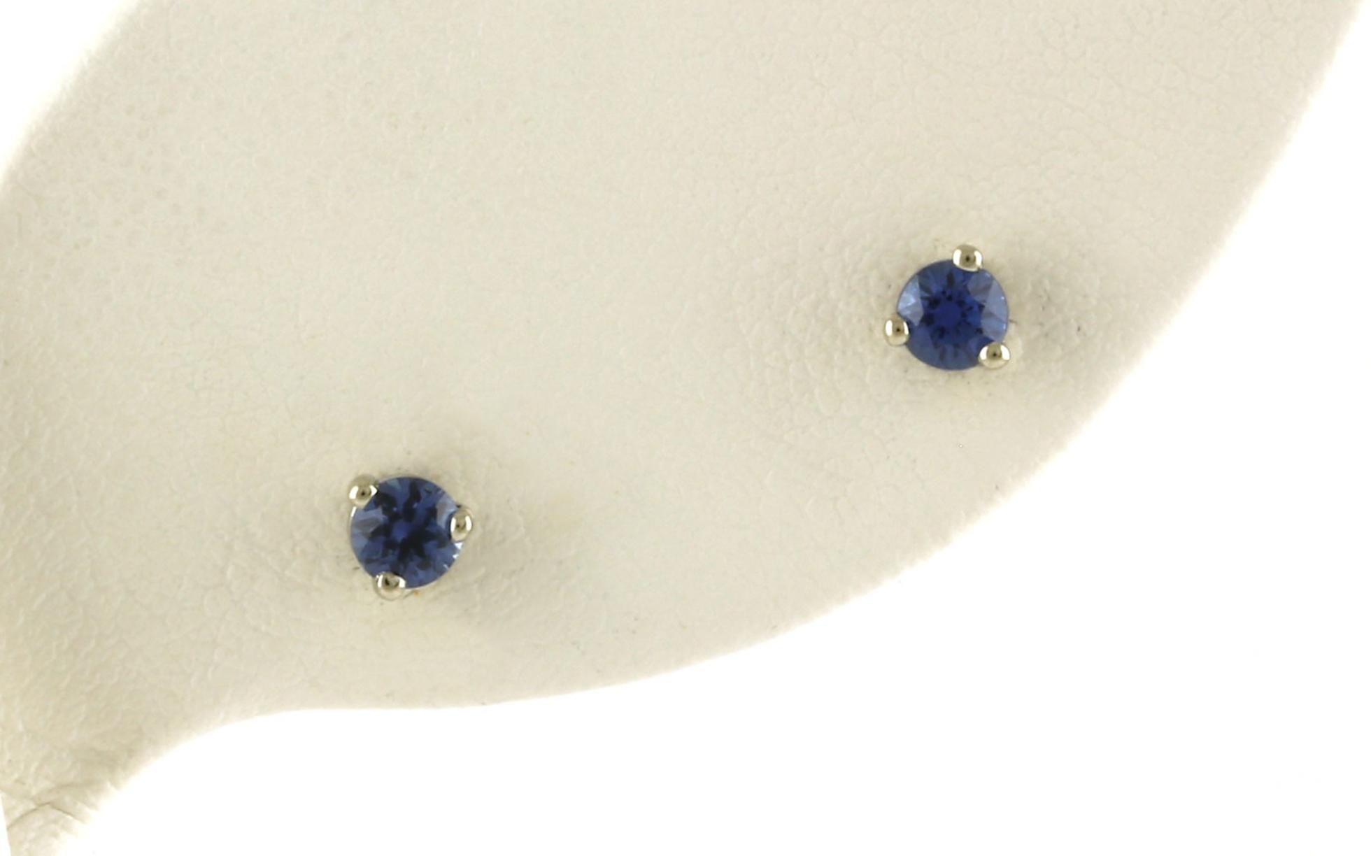 Montana Yogo Sapphire 3-Prong Stud Earrings in White Gold (0.36cts TWT)