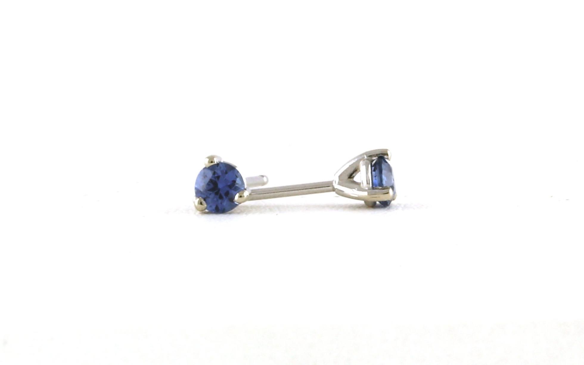Montana Yogo Sapphire 3-Prong Stud Earrings in White Gold (0.36cts TWT) side