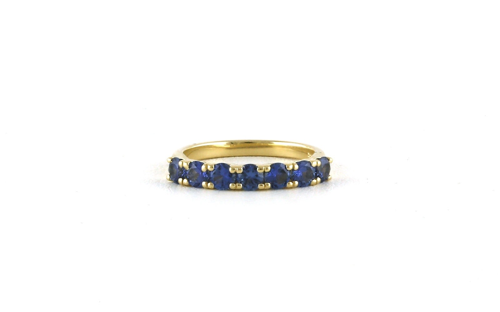 Estate Piece: 7-Stone Montana Yogo Sapphire Ring in Yellow Gold (1.30cts TWT)