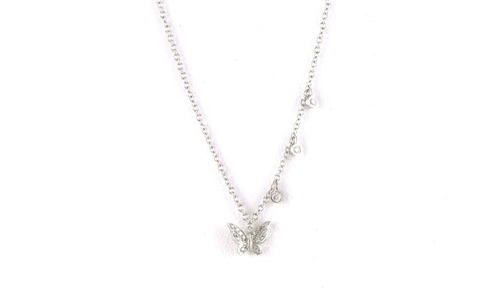 content/products/Butterfly Diamond Pave with Dangle Stations Necklace in White Gold (0.07cts TWT)