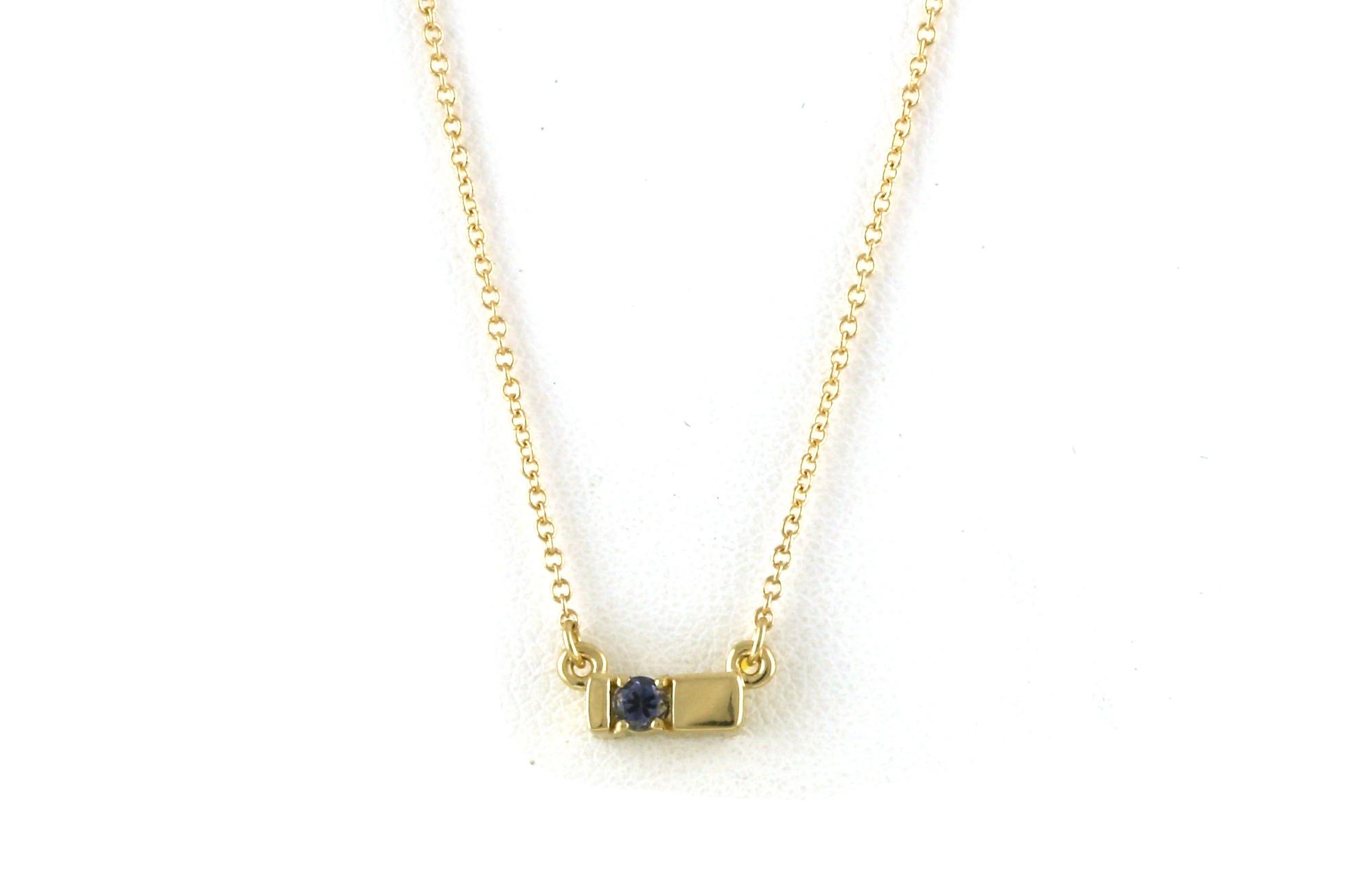 Bar-Set Montana Sapphire Necklace in Yellow Gold (0.10ct)