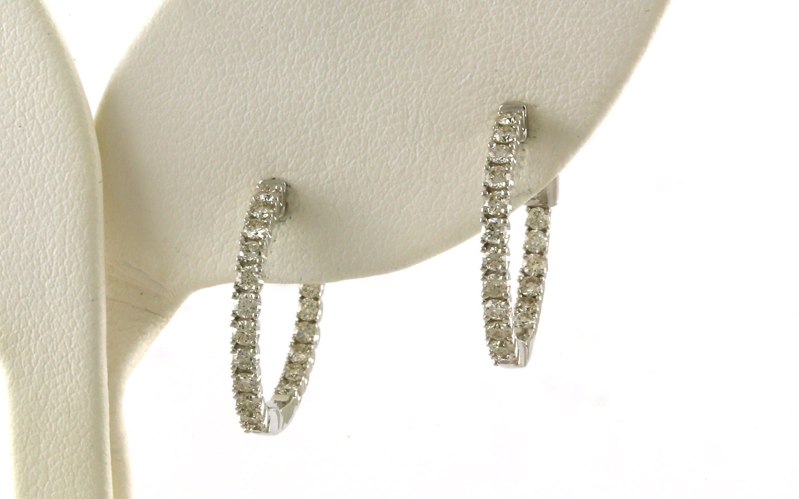 Diamond Inside-Outside Hoop Earrings in White Gold (0.75cts TWT)