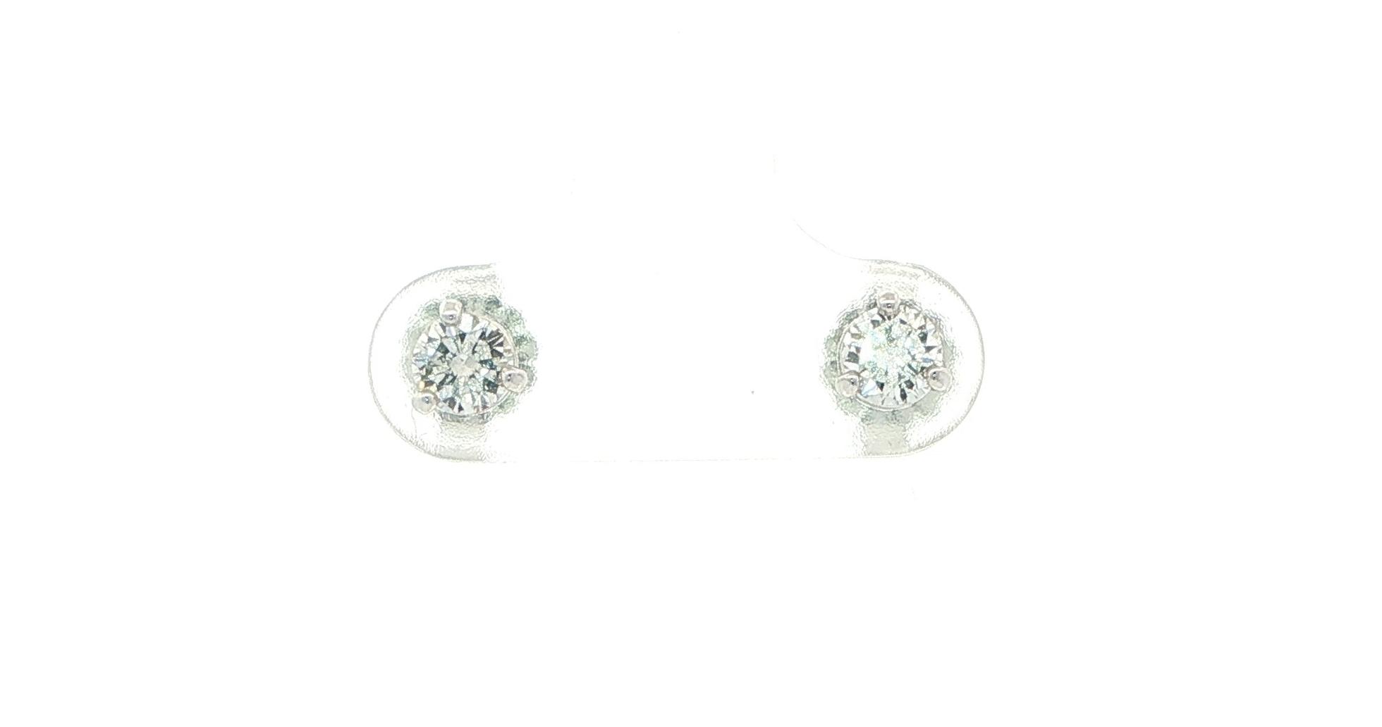 Diamond Stud Earrings in 3-Prong Martini Settings in White Gold (0.48cts TWT)