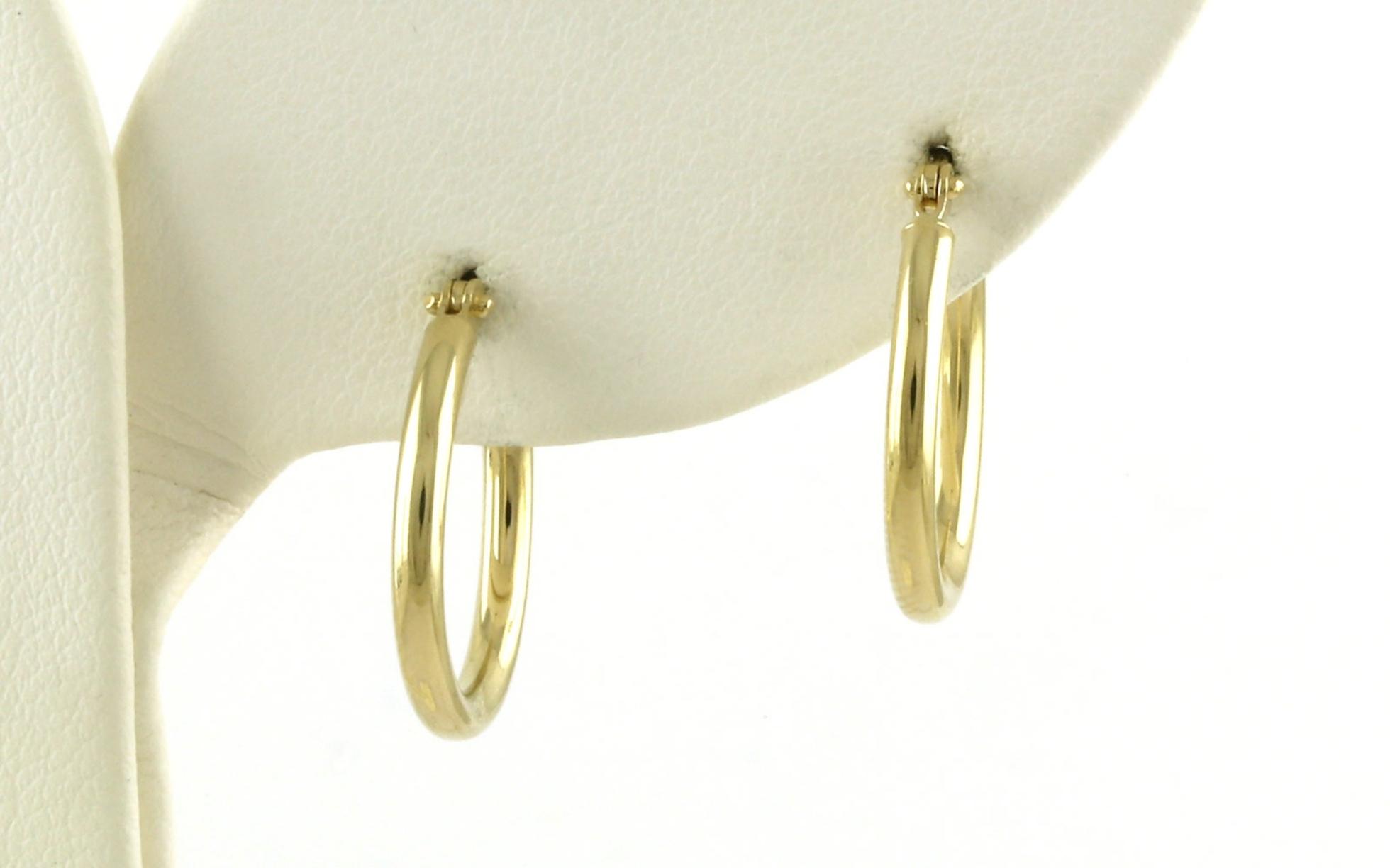 Hollow gold hoop earrings in yellow gold (2x17.5mm)
