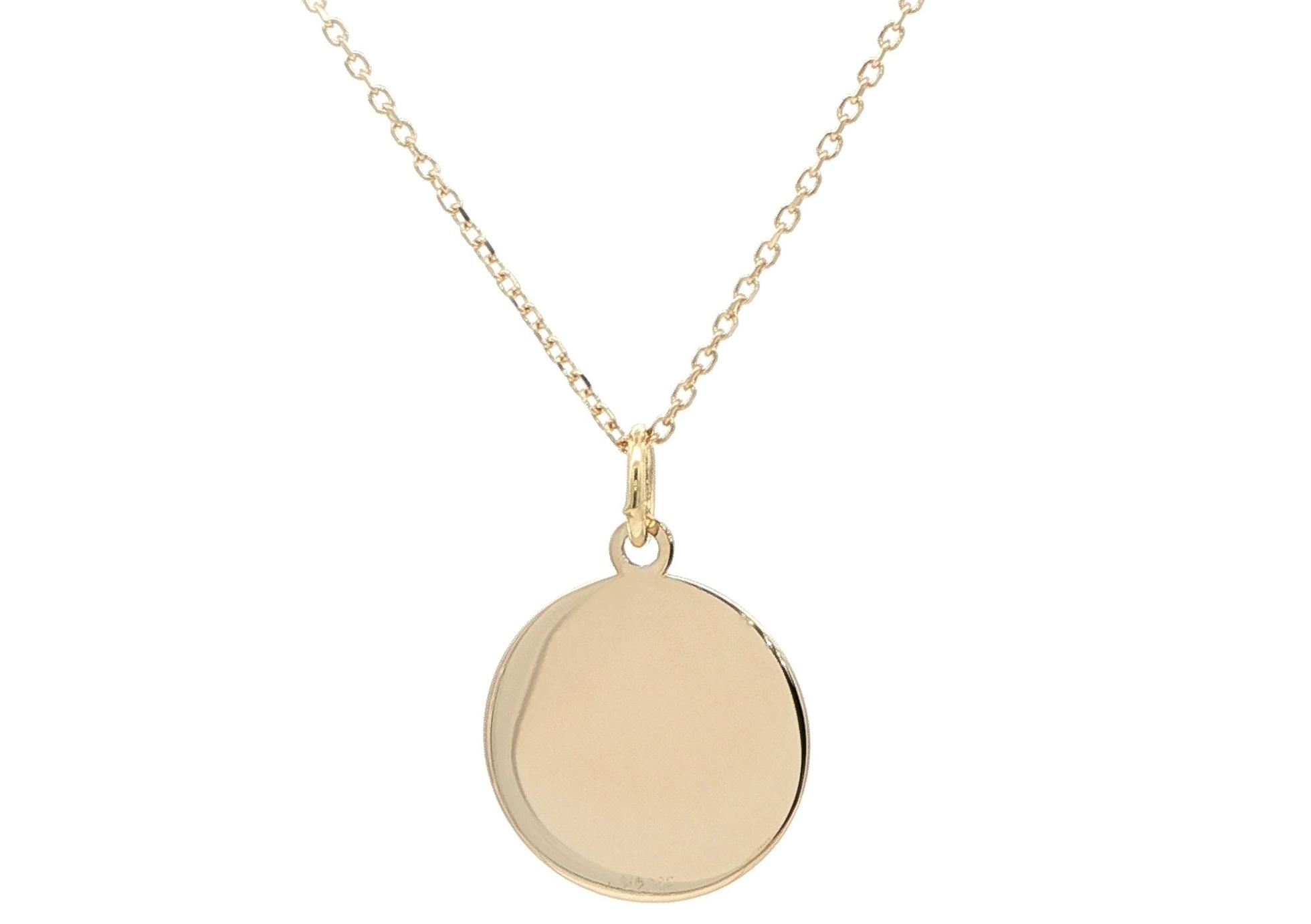 Circular Disc Necklace in Yellow Gold 