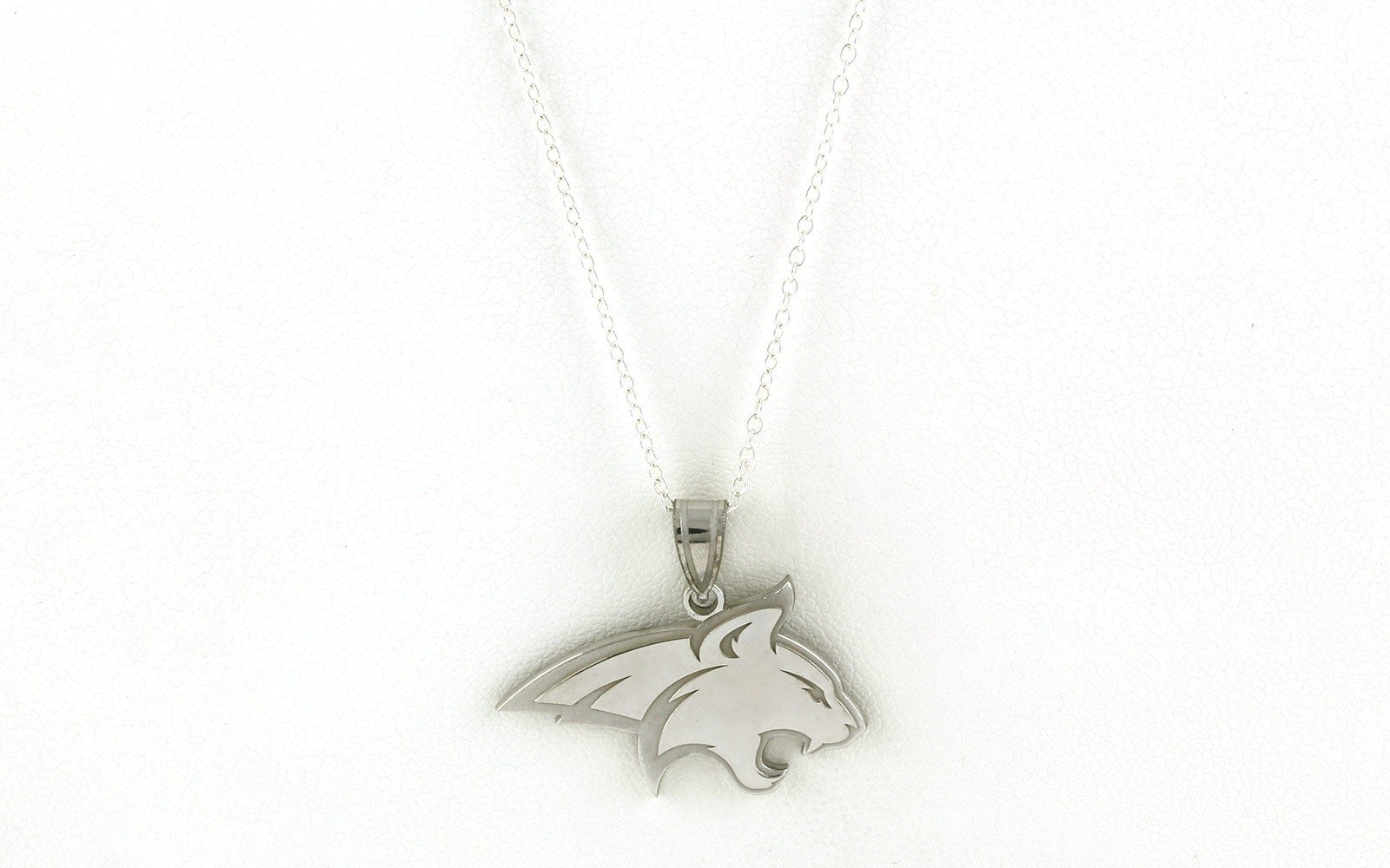 Official Montana State University Bobcat Charm Necklace in Sterling Silver