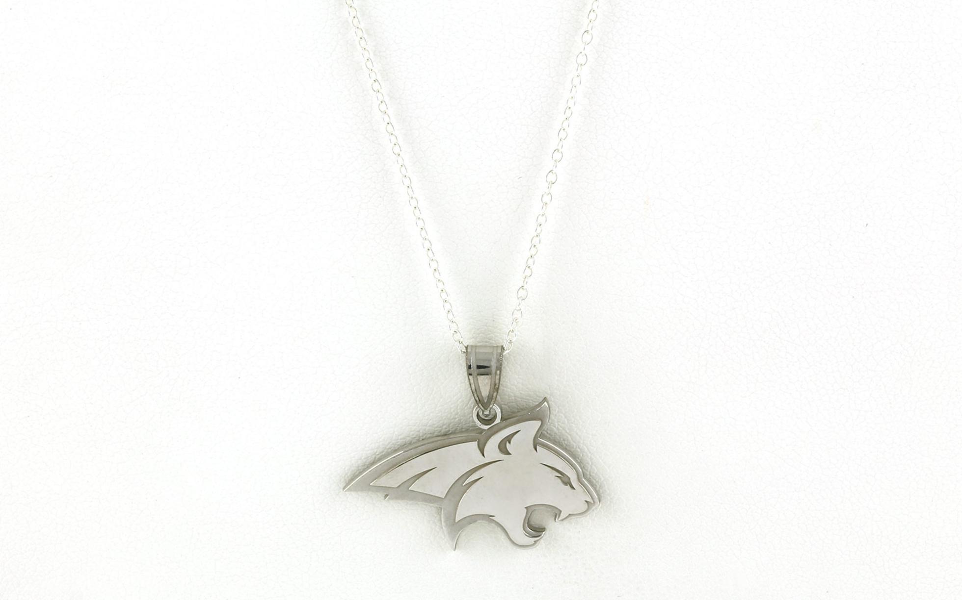 Official Montana State University Bobcat Charm Necklace in Sterling Silver