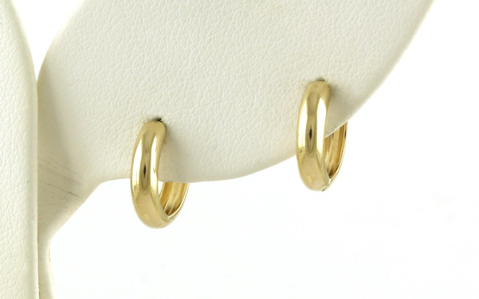 Small Hinged Hinged Hoop Earrings in Yellow Gold (13mm)