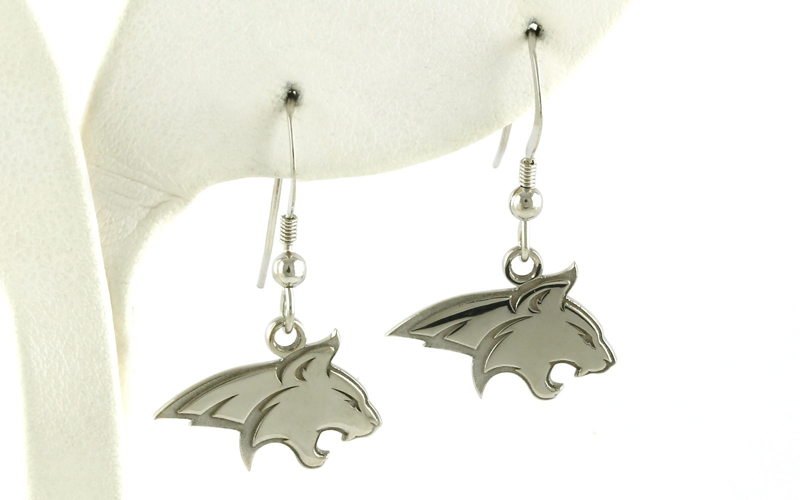 Official Montana State University Bobcat Dangle Earrings in Sterling Silver