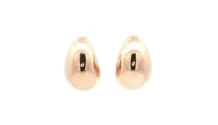 content/products/Estate Piece: Hollow Domed Teardrop Hoop Earrings in Rose Gold