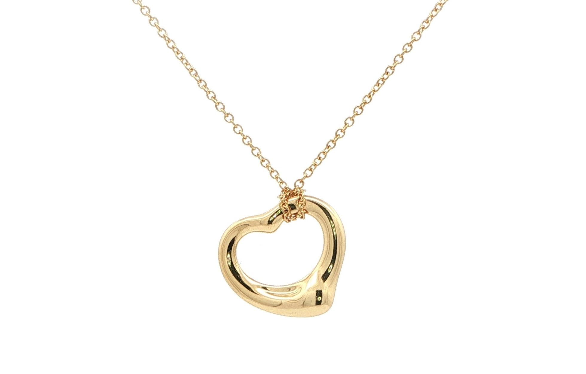 Estate Piece: Tiffany & Co. Elsa Peretti Heart Necklace in Yellow Gold 