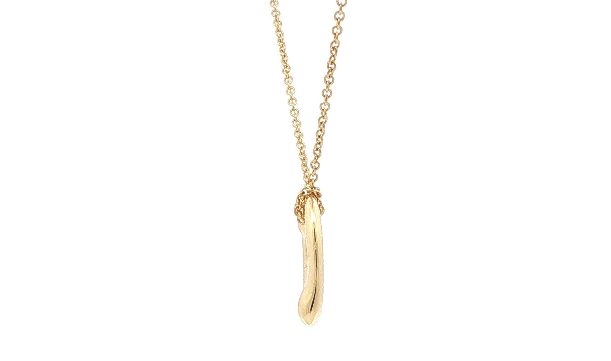 Estate Piece: Tiffany & Co. Elsa Peretti Heart Necklace in Yellow Gold  side