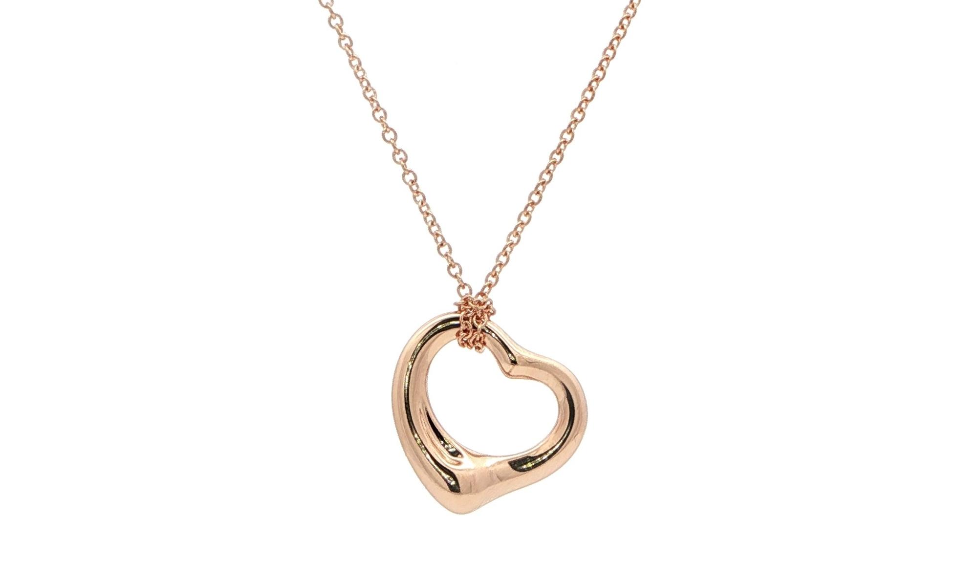 Estate Piece: Tiffany & Co. Elsa Peretti Heart Necklace in Rose Gold