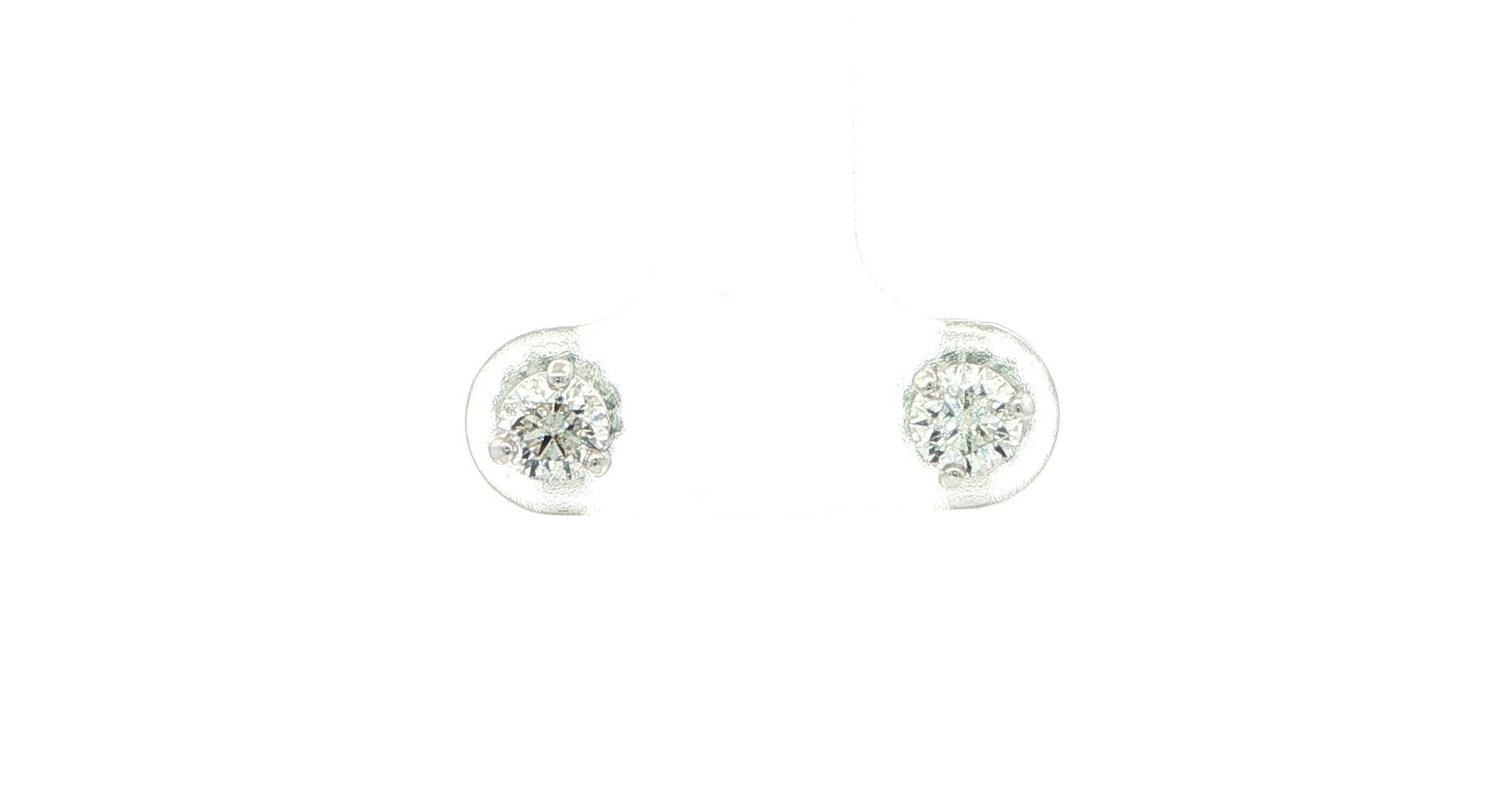 Diamond Stud Earrings in 3-Prong Martini Settings in White Gold (0.74cts TWT)