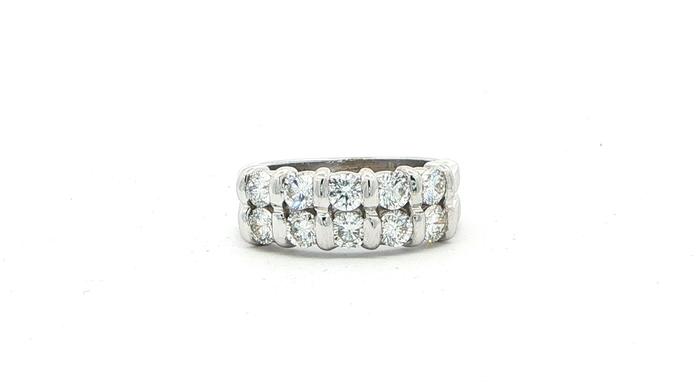 content/products/Estate Piece: 2-Row Bar-set Diamond Ring in White Gold (1.25cts TWT)