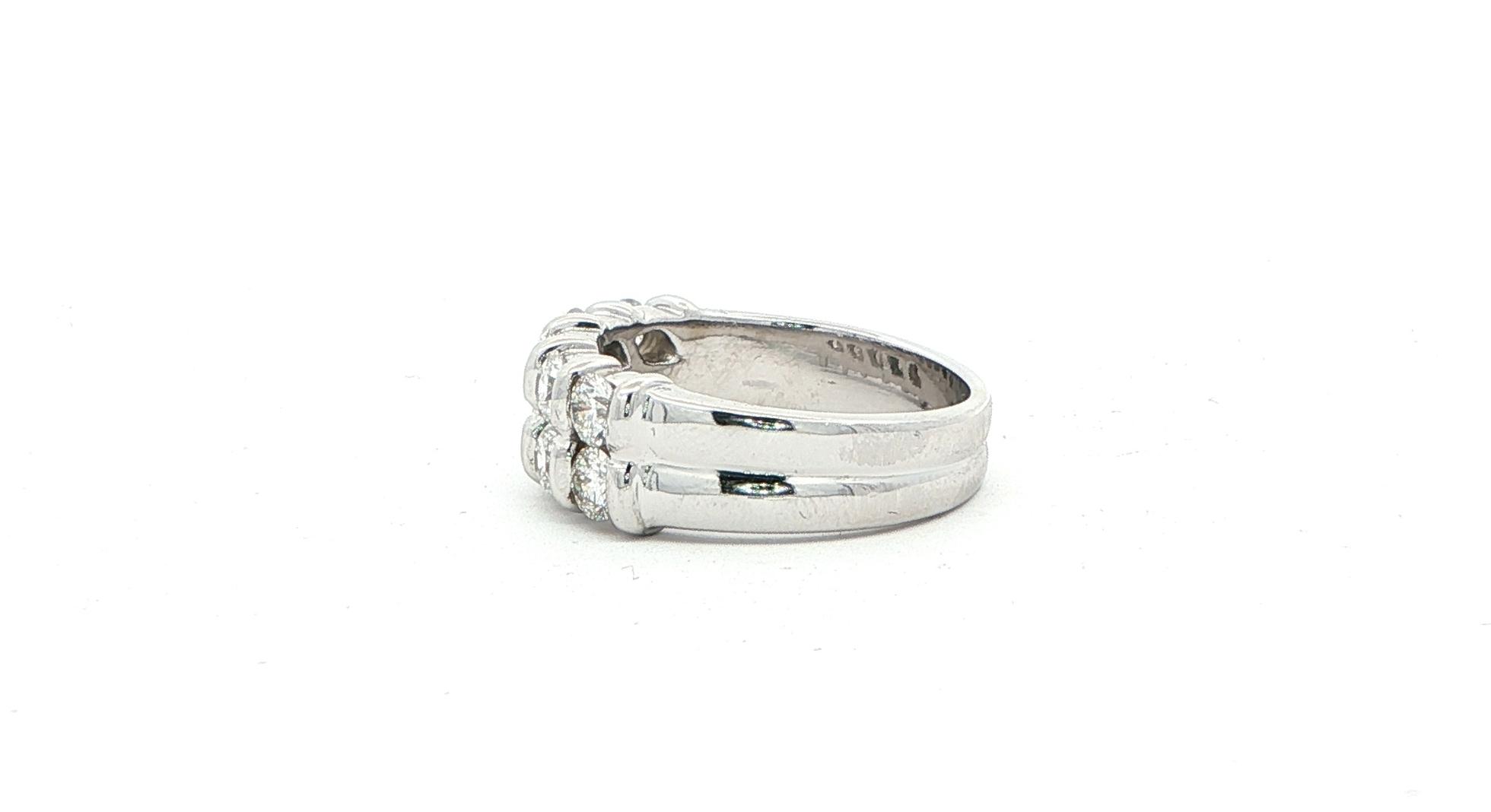 Estate Piece: 2-Row Bar-set Diamond Ring in White Gold (1.25cts TWT) side
