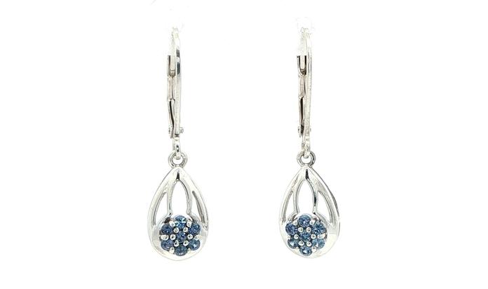 content/products/Estate Piece: Montana Yogo Sapphire Tearddrop Earrings in Sterling Silver (0.34cts TWT)