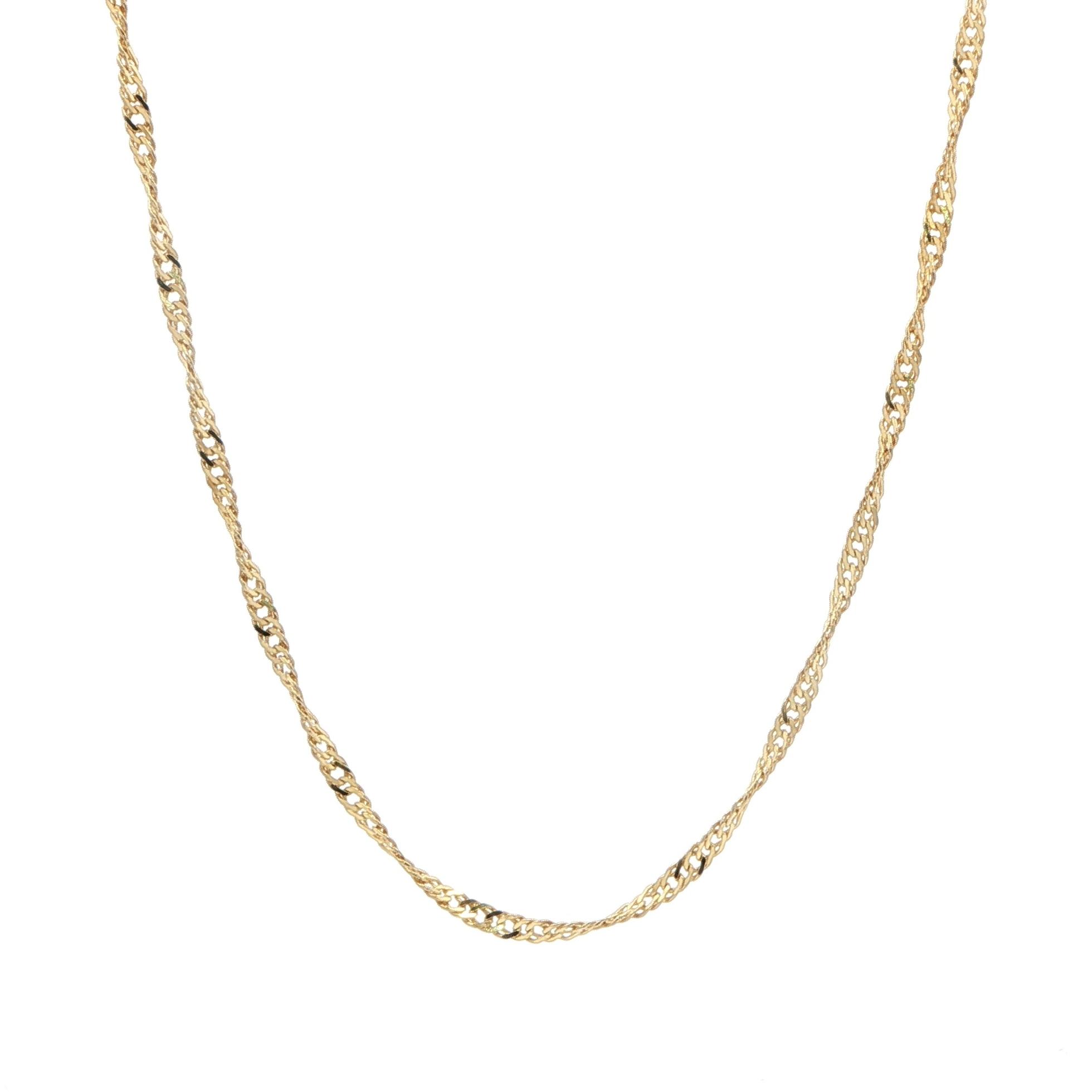 Estate Piece: Singapore-style Twisted Chain Necklace Yellow Gold
