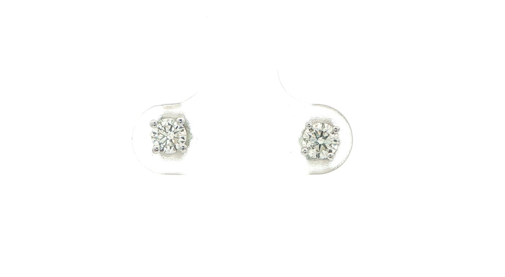 Diamond Stud Earrings in 4-Prong Mountings in White Gold (0.50cts TWT)