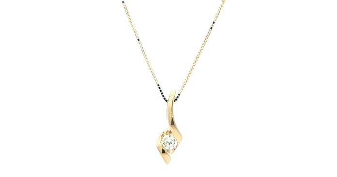 content/products/Twist Style Diamond Solitaire Necklace in Yellow Gold (0.20cts)