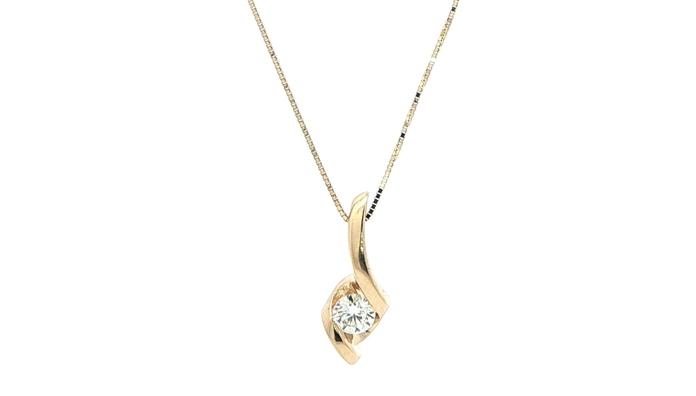 content/products/Twist Style Diamond Solitaire Necklace in Yellow Gold (0.25cts)