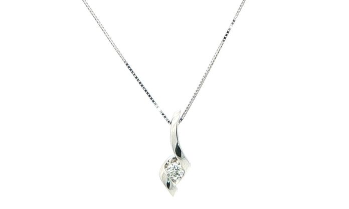 content/products/Twist Style Diamond Solitaire Necklace in White Gold (0.10cts)