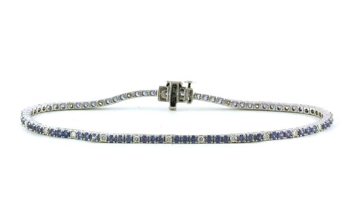 content/products/Montana Yogo Sapphire and Diamond 4-Prong Line "Tennis" Bracelet in White Gold (3.08cts TWT)