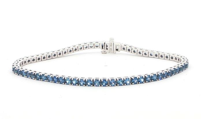 content/products/Montana Yogo Sapphire 4-Prong Line "Tennis" Bracelet in White Gold (7.75cts TWT)