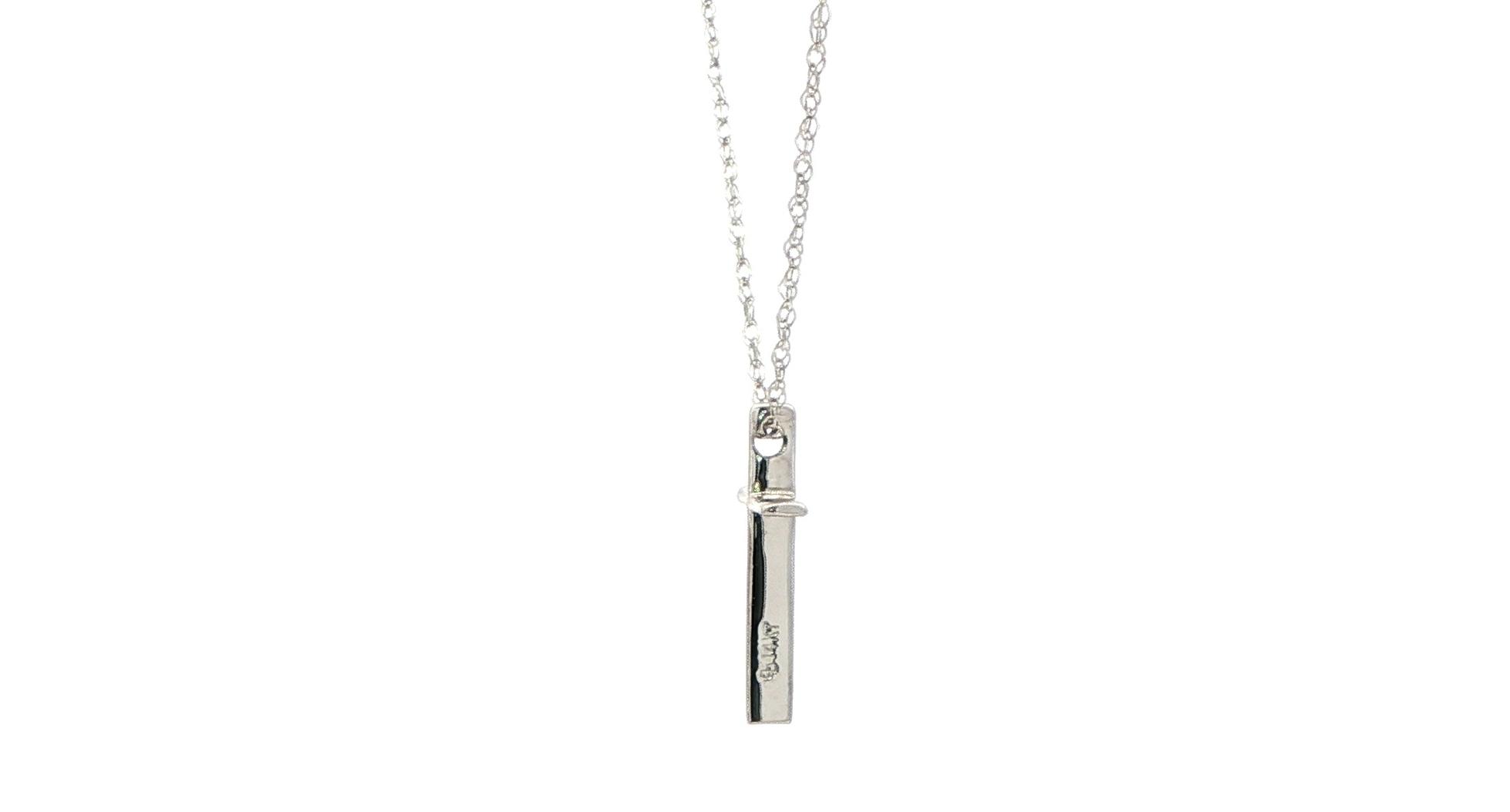 Petite Cross Necklace in White Gold side
