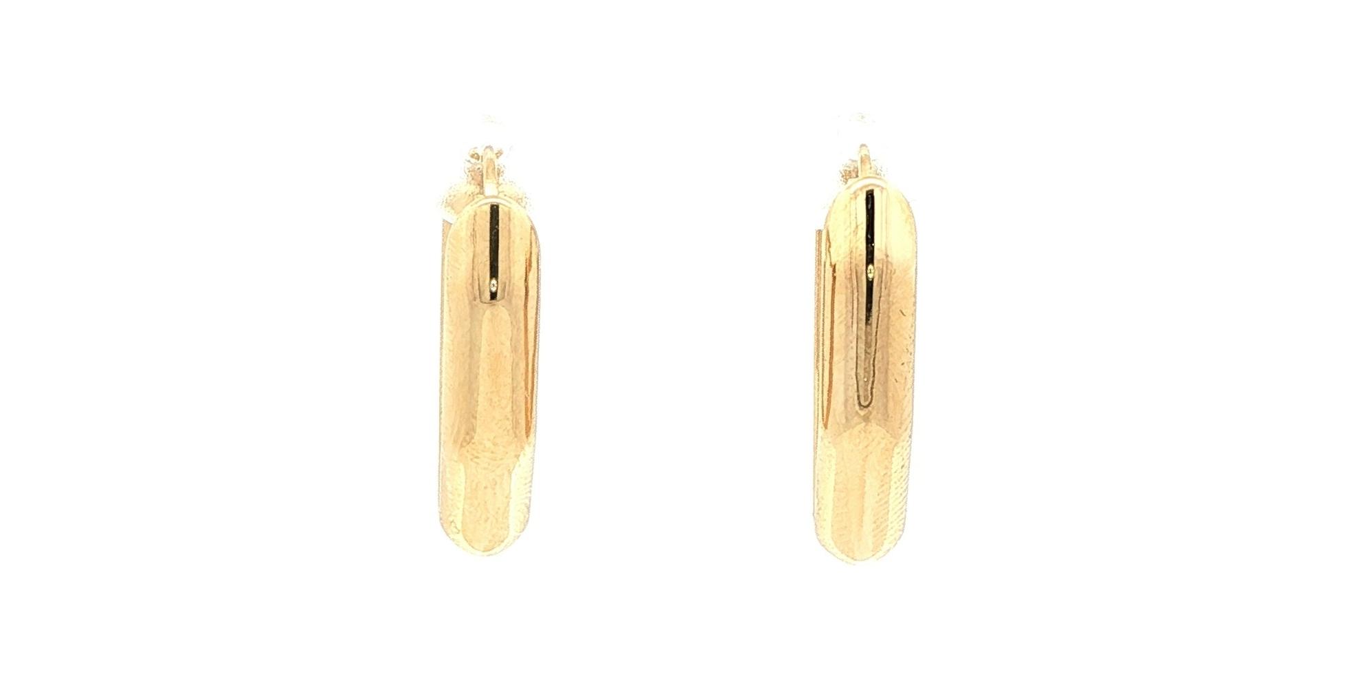 Hollow Pointed Hoop Earrings in Yellow Gold