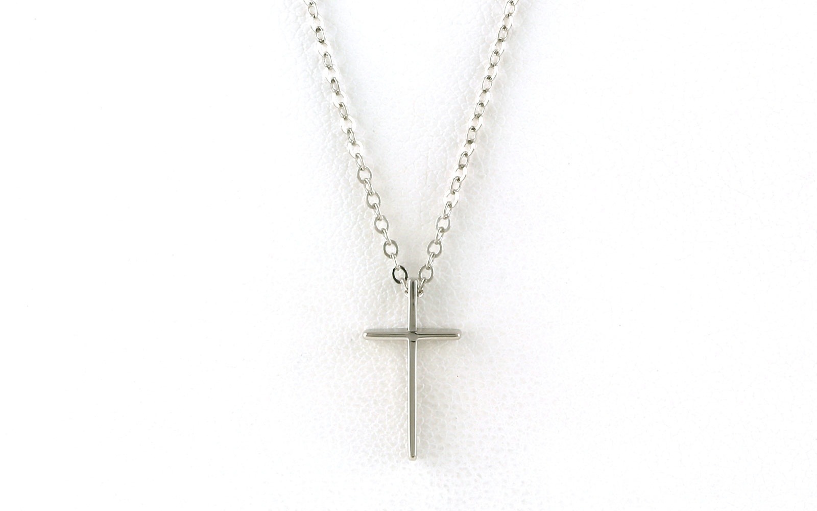 Small Swedged Cross Necklace in Sterling Silver