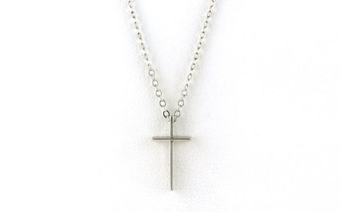 content/products/Small Swedged Cross Necklace in Sterling Silver