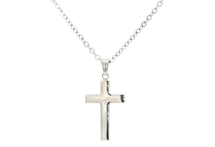content/products/Hollow Cross Pendant Necklace in Sterling Silver