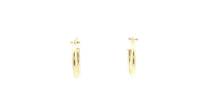 content/products/Hollow Hoop Earrings with Hinged Post in Yellow Gold