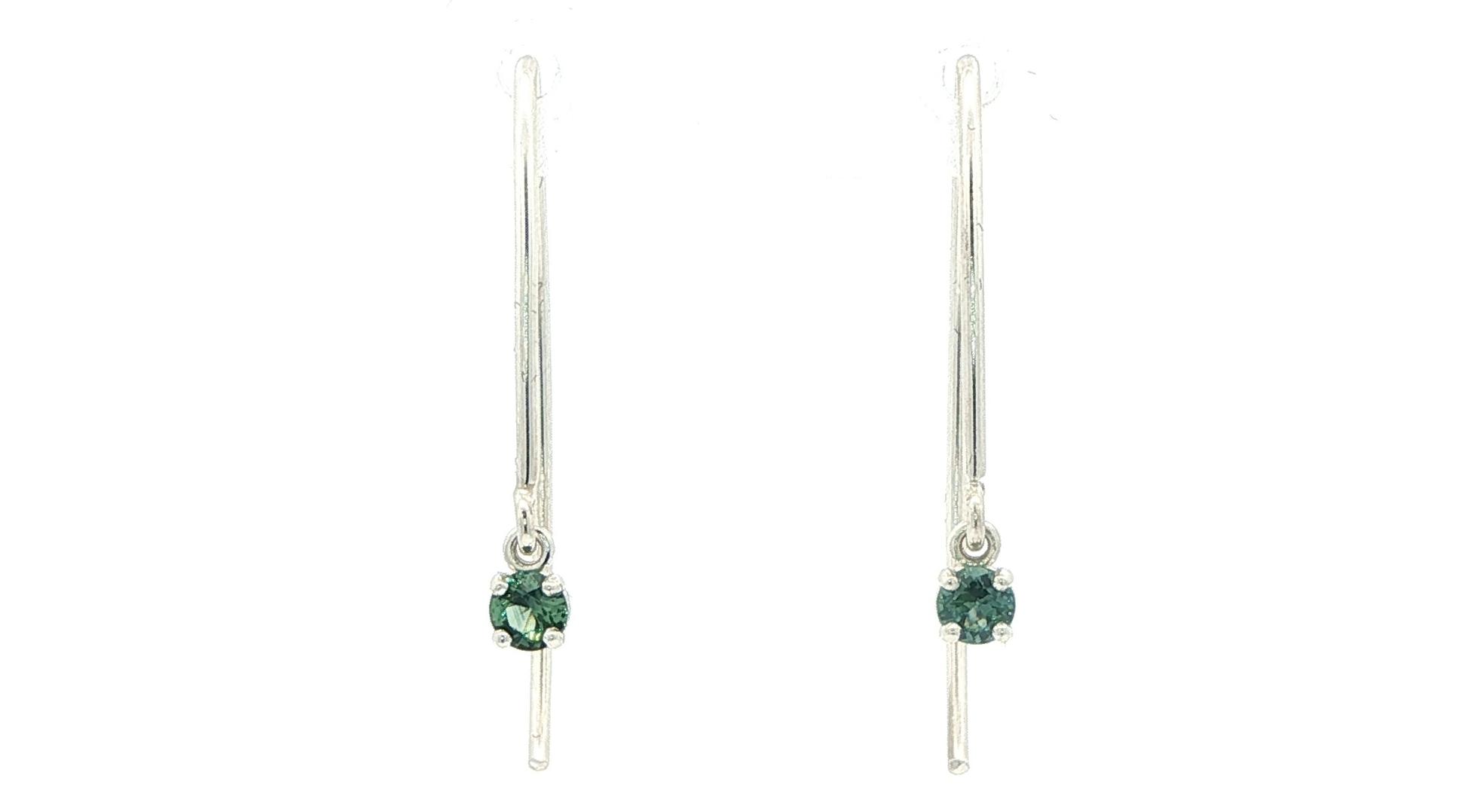 Drop Montana Sapphire Dangle Earrings in Sterling Silver (0.23cts TWT)