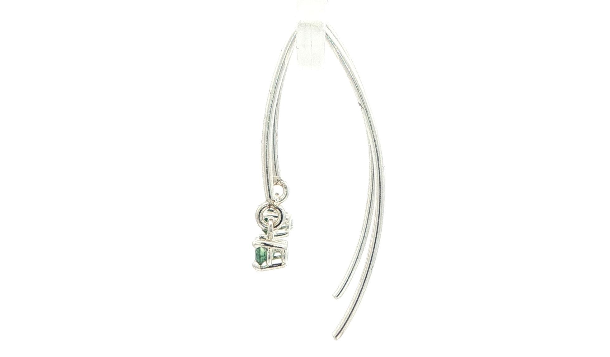 Drop Montana Sapphire Dangle Earrings in Sterling Silver (0.23cts TWT) side