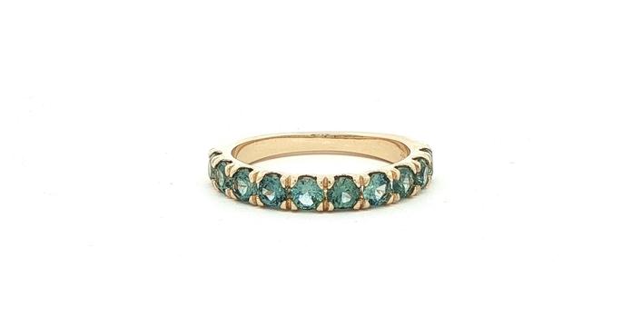 content/products/10-Stone Blue-Green Montana Sapphire Pave Ring in Yellow Gold (1.25cts TWT)