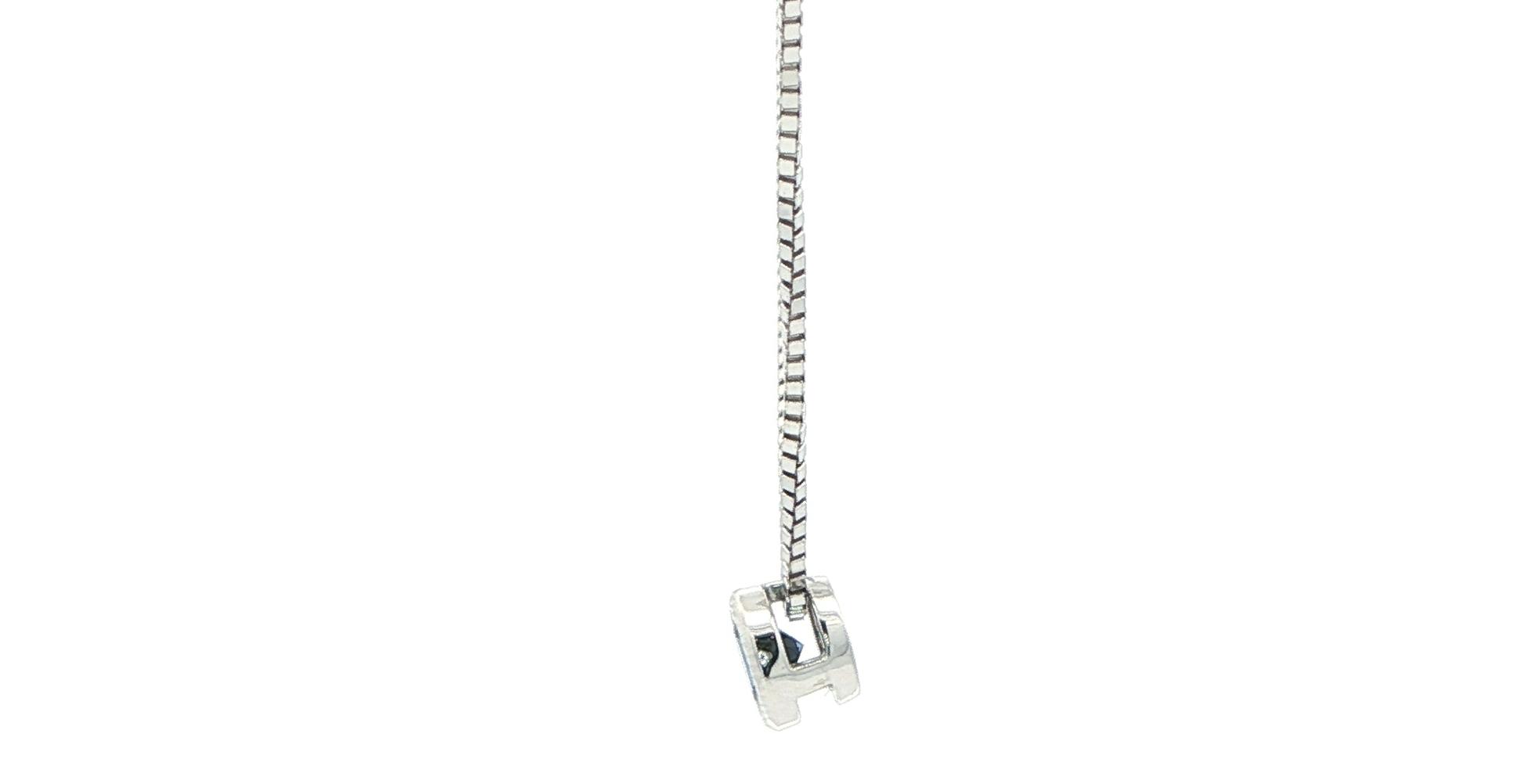 Bezel-set Montana Yogo Sapphire Necklace in White Gold (0.33cts) side