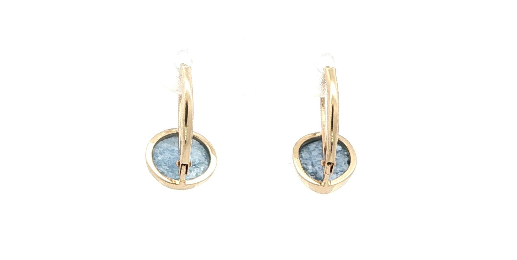 Raw Un-cut Montana Yogo Sapphire Drop Earrings in Yellow Gold (1.61cts TWT) back