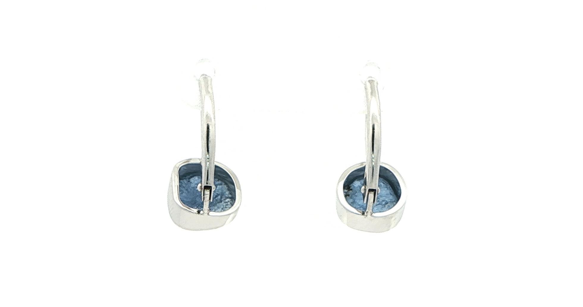Raw Un-cut Montana Yogo Sapphire Drop Earrings in White Gold (2.12cts TWT) back